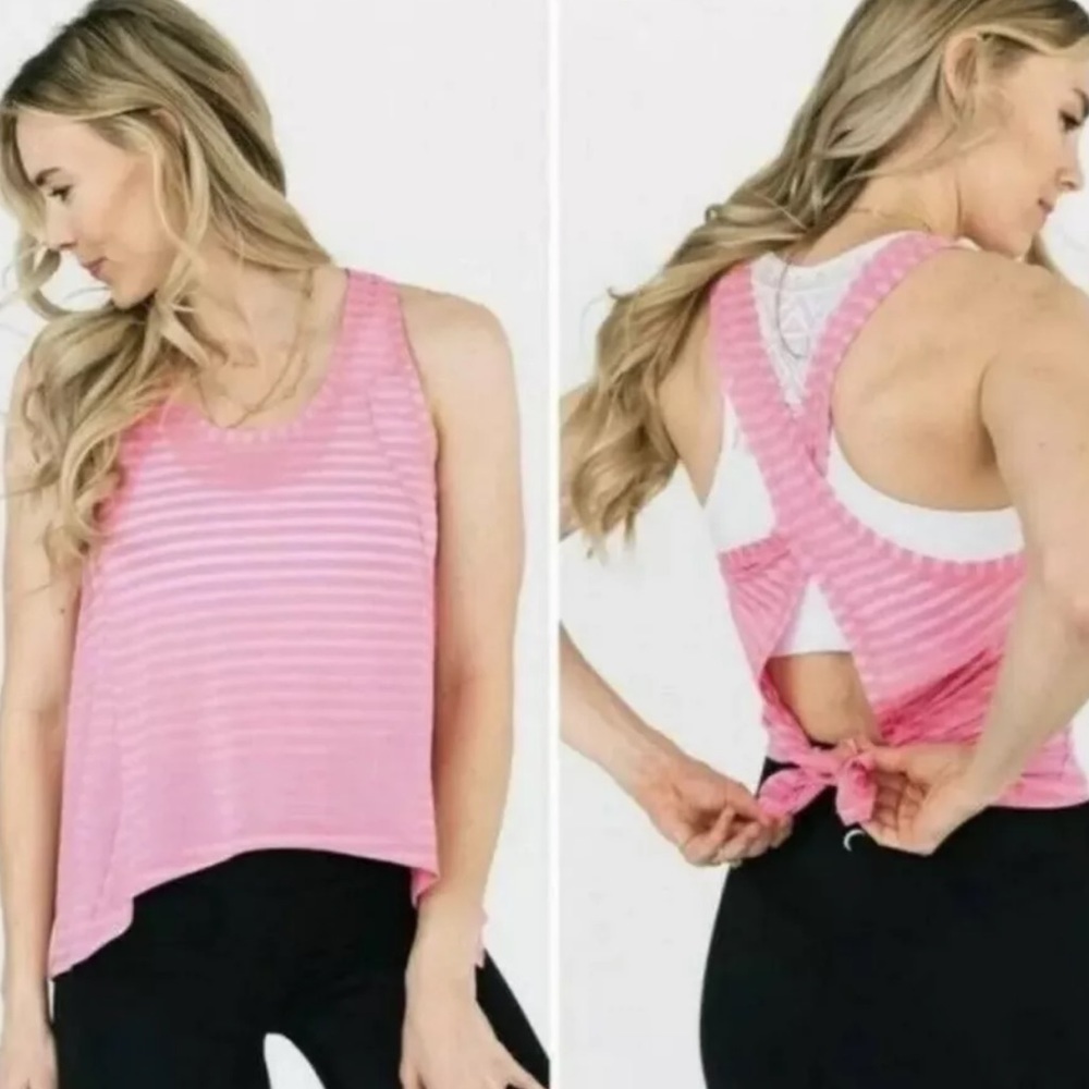 Zyia Active Pink Nimbus Split Back Tank Top Medium